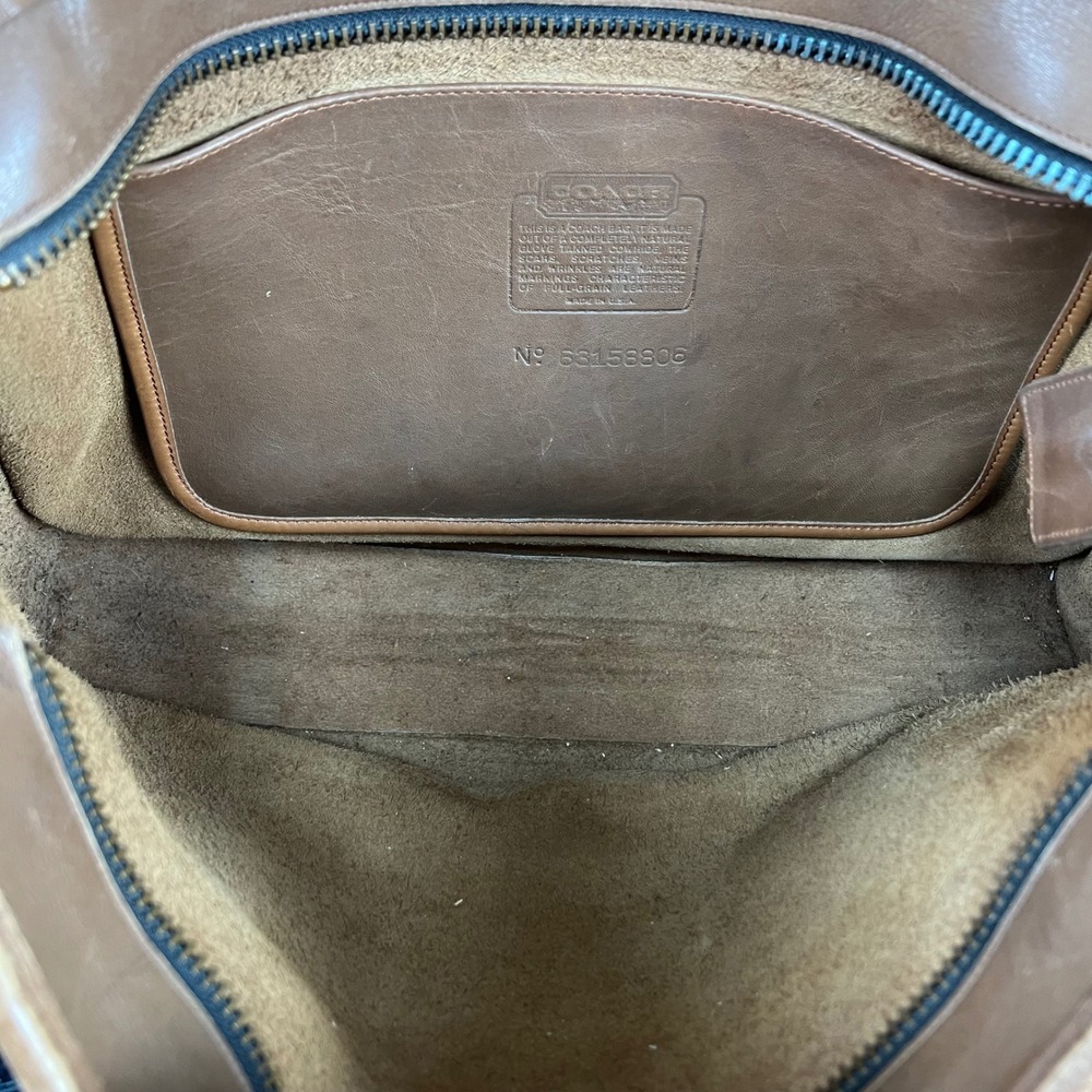Vintage Coach Brown Leather Tote Bag Briefcase Made in USA 63158806 - Picture 6 of 9